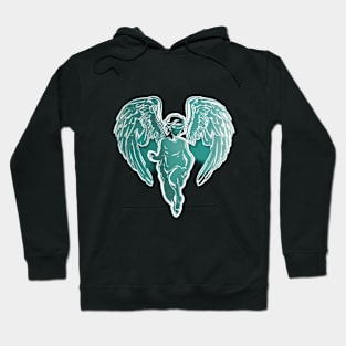 Serene Neon Angel Wings Artwork No. 691 Hoodie